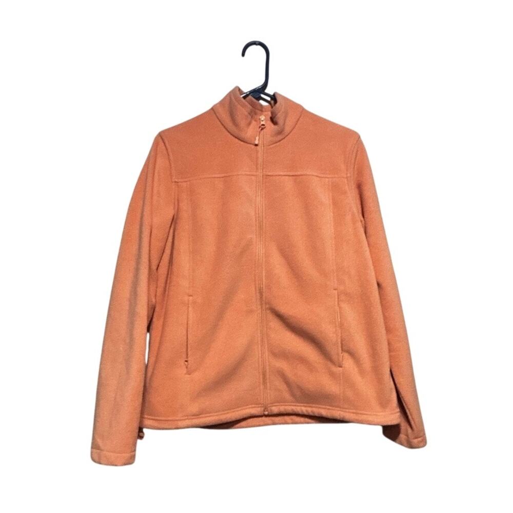 Natural Reflections Women's Medium Peach Fleece Jacket Full Zip Pockets Camping